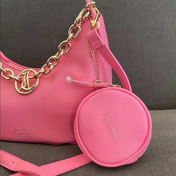 SOLD! Juicy Couture Exclusive Pink Lemonade Hold Up Hobo - Picture 4 of 12